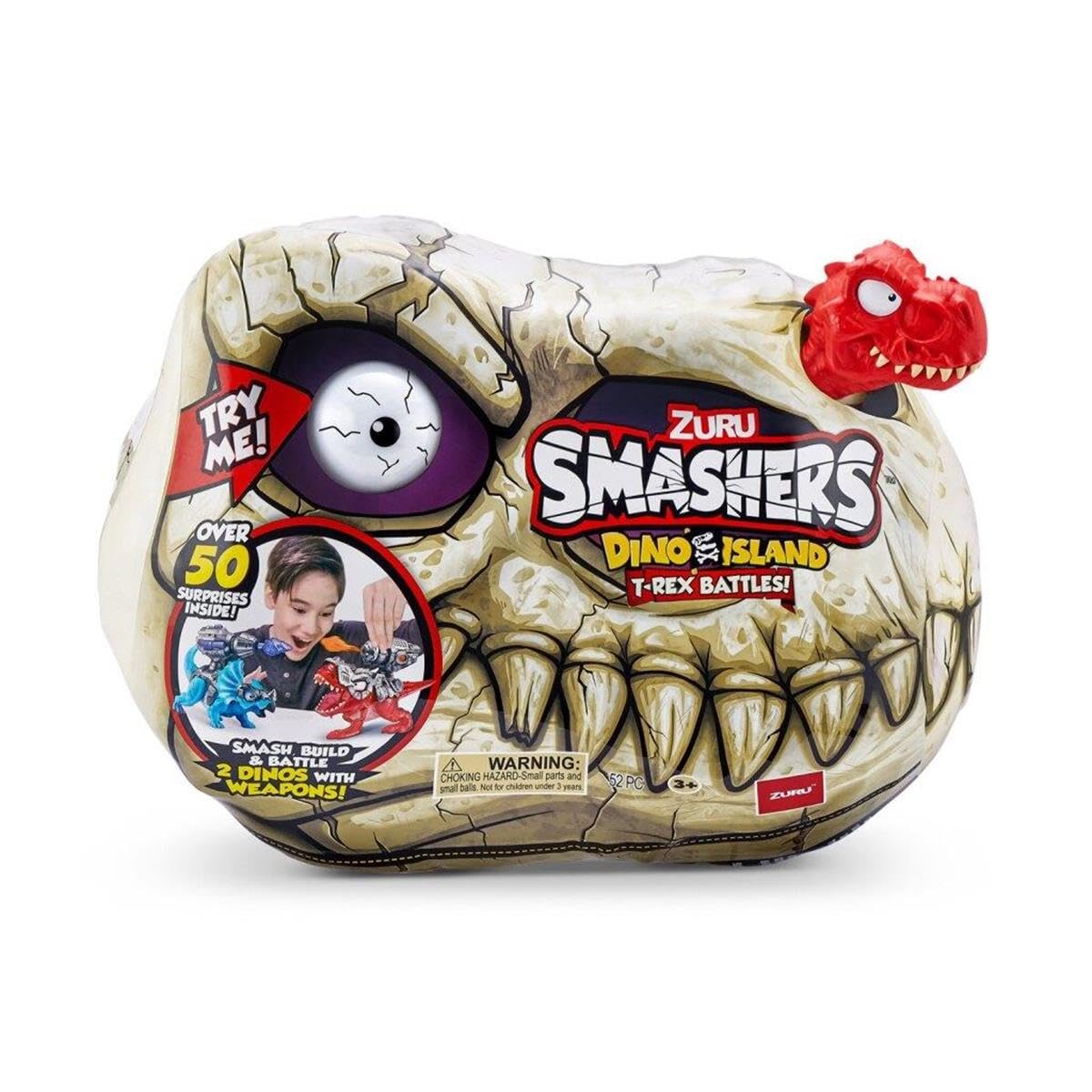 Zuru Smashers Dino Island T-Rex Battle Playset - 52 Pieces - For Children From 3 Years