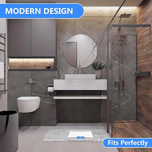 Miniatura 6 de LEEPENK Báscula parlante para peso corporal, báscula de baño digital de alta precisión con pantalla LCD grande, encendido y apagado automático,