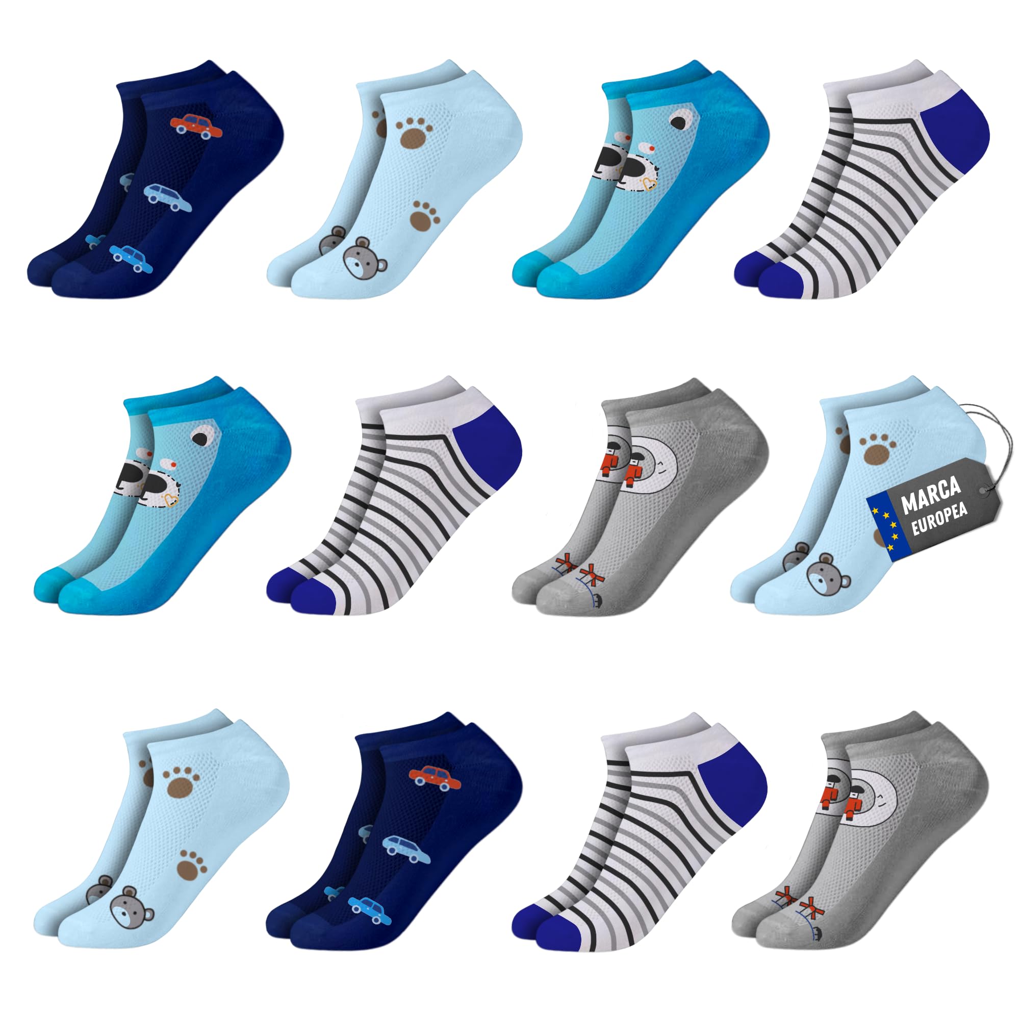 POPYS® 12 Paia Calzini Corti bambini Unisex | Calzini Corti Bambina | Calzini Corti Bambino | Calzini Bambina | Calzini Bambino