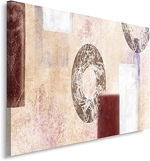 Feeby Frames, Quadro Pannelli, Pannello Singolo, Quadro su Tela, Stampa Artistica, Canvas 80x120 cm, Moderno, Astratto, Macro, Geometria, Beige, Bianco, Rosso