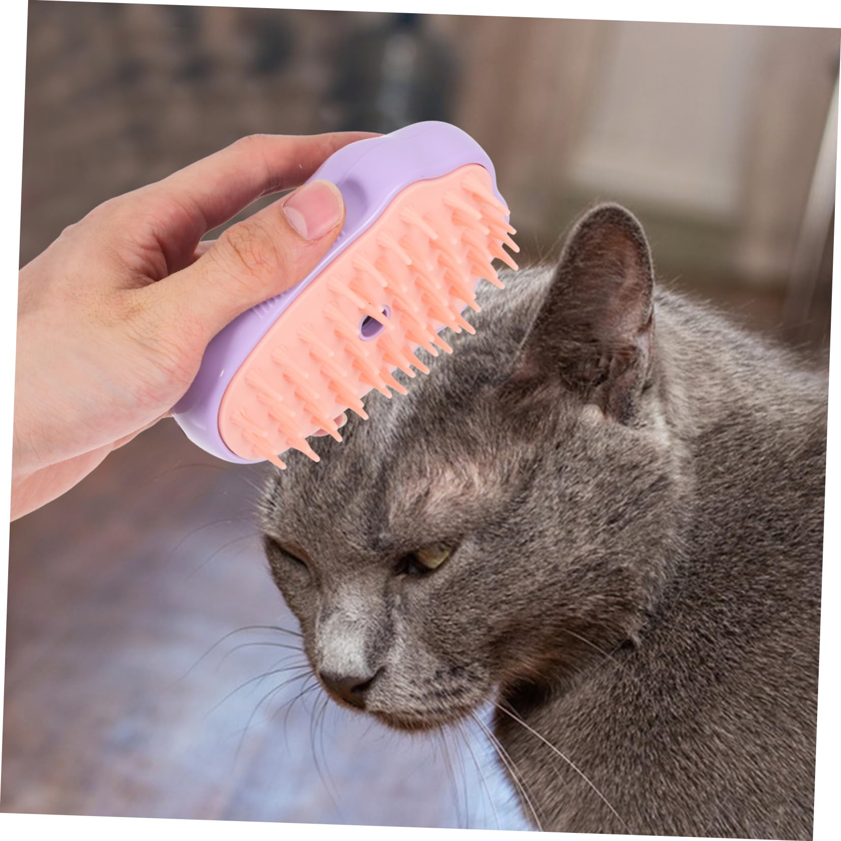 INOOMP 5piezas Cepillo De Vapor Multifuncional Para Gatos y Perros Auto-limpiante Masaje y Baño Experiencia Spa Para Mascotas