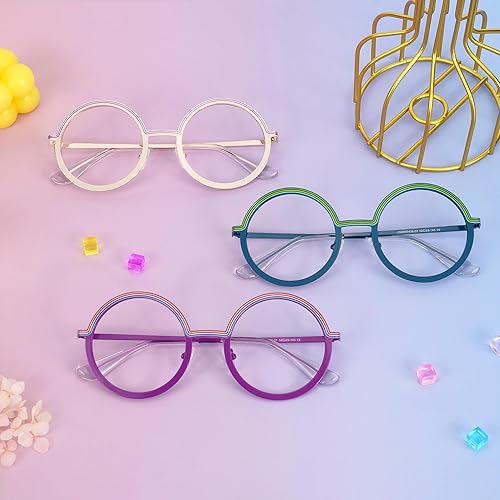 Miniatura 10 de Zeelool Lindas gafas redondas mentales para mujeres con lente transparente sin receta JGM849438