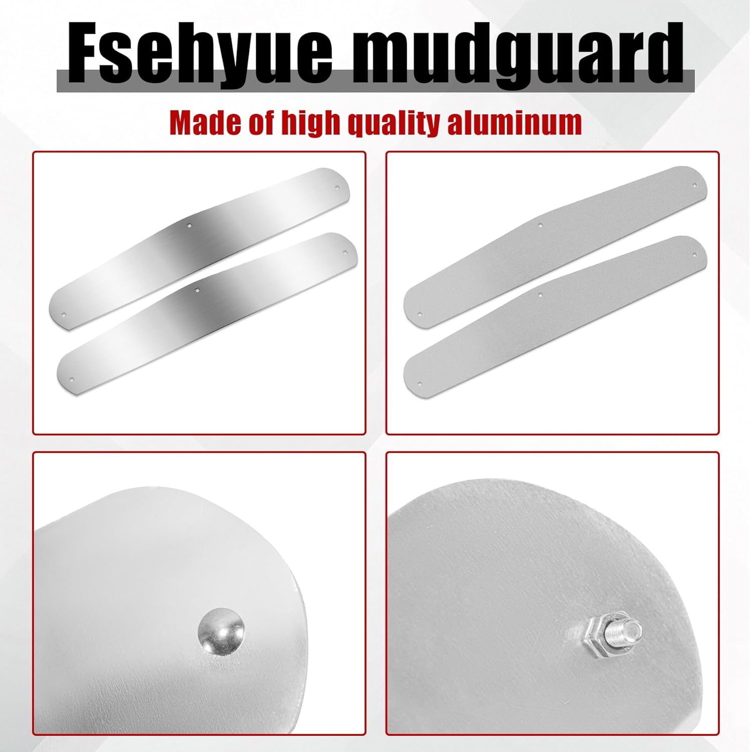 24"x4" Silvery Aluminum Mud Flap Weights with Bolt Thru Studs Suitable for Semi Truck and Semi Trailer Mud Flap Hanger（Smooth）