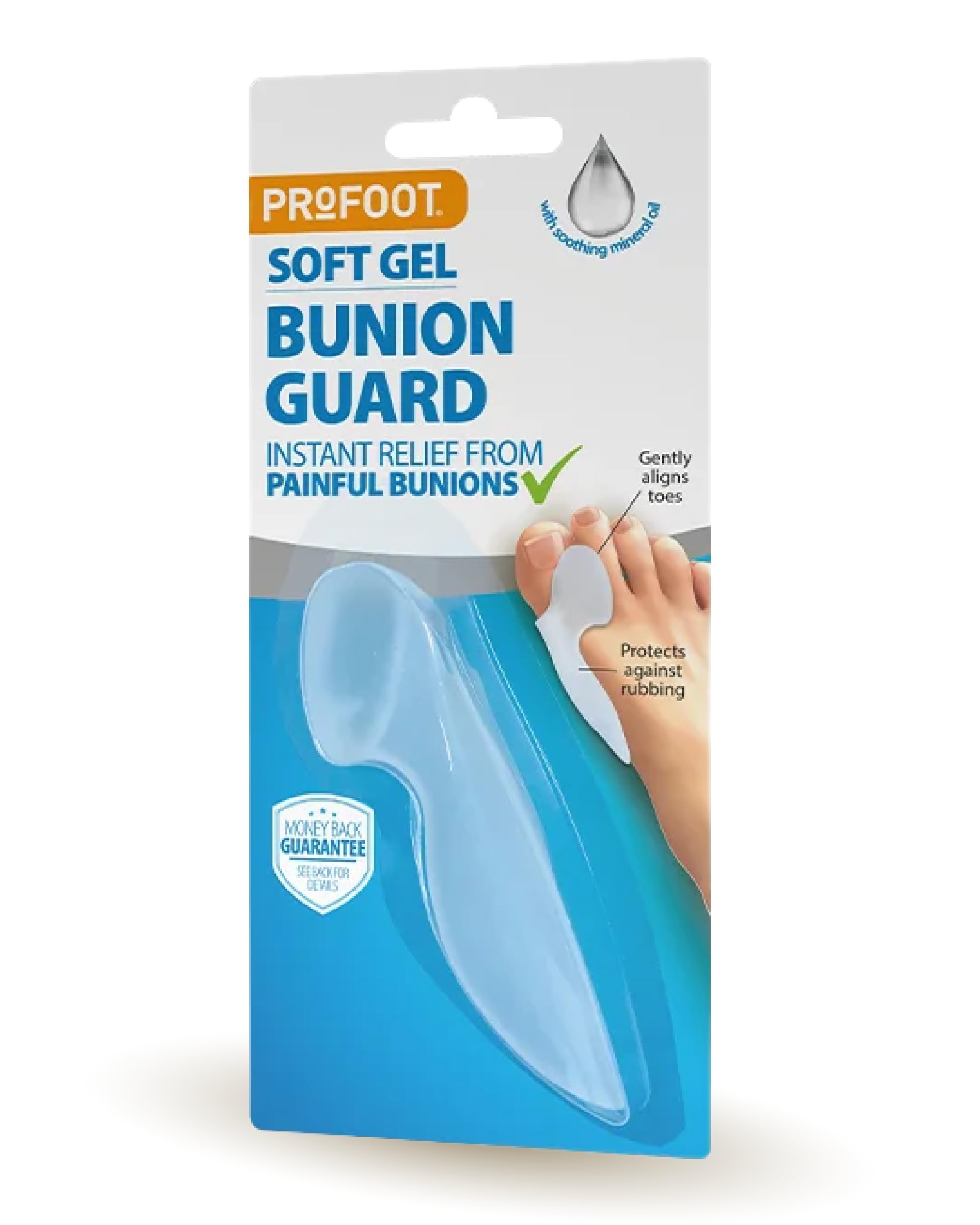 PROFOOT Soft Gel Bunion Guard - Instant Relief from Painful Bunions - Gentle Bunion Corrector - 2-in-1 Bunion Guard Helping To Relieve Toe-Joint Pressure