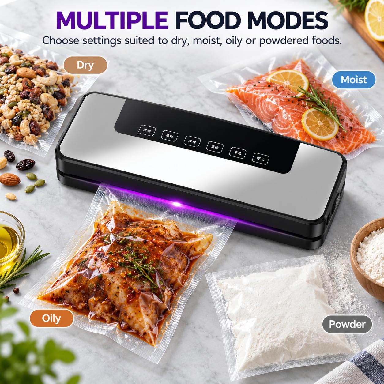 Máquina automática de envasado al vacío para alimentos para almacenamiento
