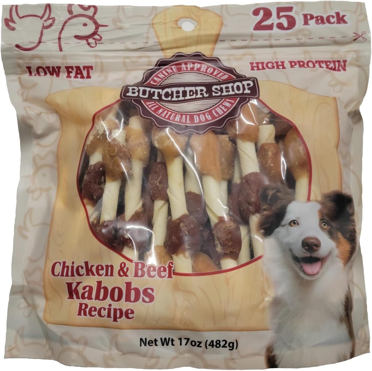 Butcher Shop Chicken & Beef Kabobs Dog Treats (2 Pack - 17 oz per Pack)