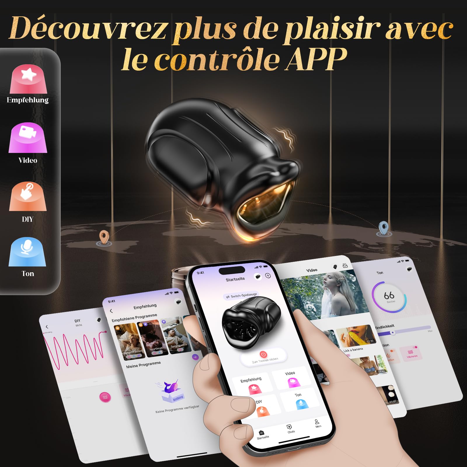 Bouche Sexy Masturbateurs Masculins, Sex Toýs Homme Vaginette Ultra Réaliste Masturbateur avec 10 Modes de Vibration, Masturbateur Automatique Enveloppé à 360° Penisse Vibromasseur Homme Sex Toys