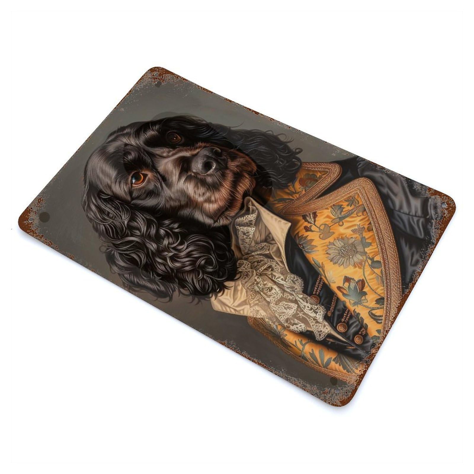 Cocker Spaniel Portrait Rusty Metal Tin Sign 11.8"x7.9", for Pub, Kitchen And Man Cave Decor, Farmhouse Wall Decor