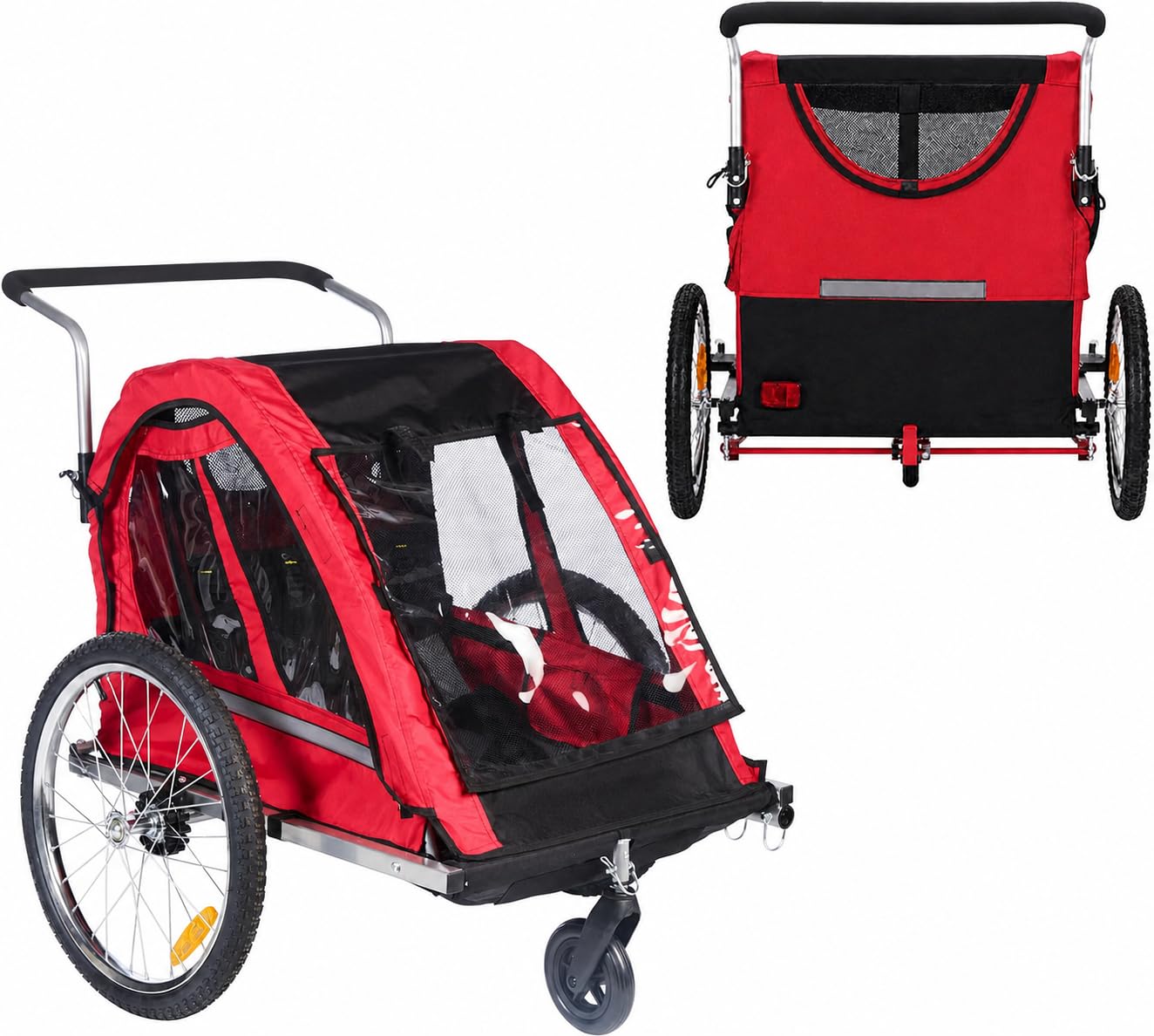 fahrradanhänger 2 kinder faltbar Fiximaster 2-in-1 & Buggy für 1-2 Kinder, Tretwerk Sophia E Bike stacked regal Varianten:Art.-Nr.: 12799, Größe: XL, Maße: 87,5 × 97 × 93/150 cm, bis zu: 45 kg, Artikelgewicht: 17,5 kg, Innenmaße: 64 × 71,5 × 93 cm