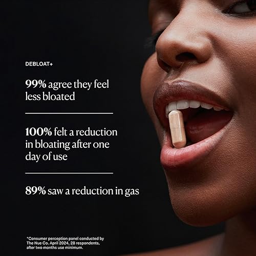 Miniatura 3 de The Nue Co. Suplemento DEBLOAT+, hinchazón, alivia los gases y el dolor abdominal, apoyo inmunológico, mejora la salud intestinal, vegano, sin