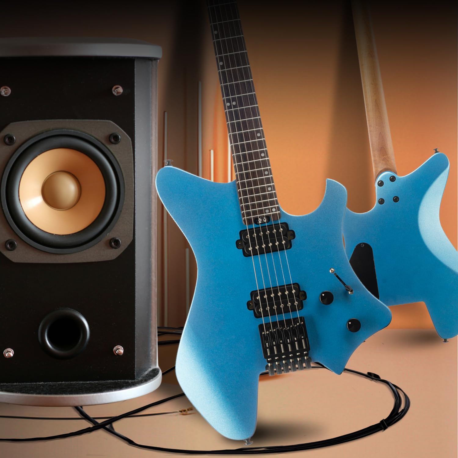 Amazon | EART GW2-SE ヘッドレスエレキギター、ソリッドエレキギター