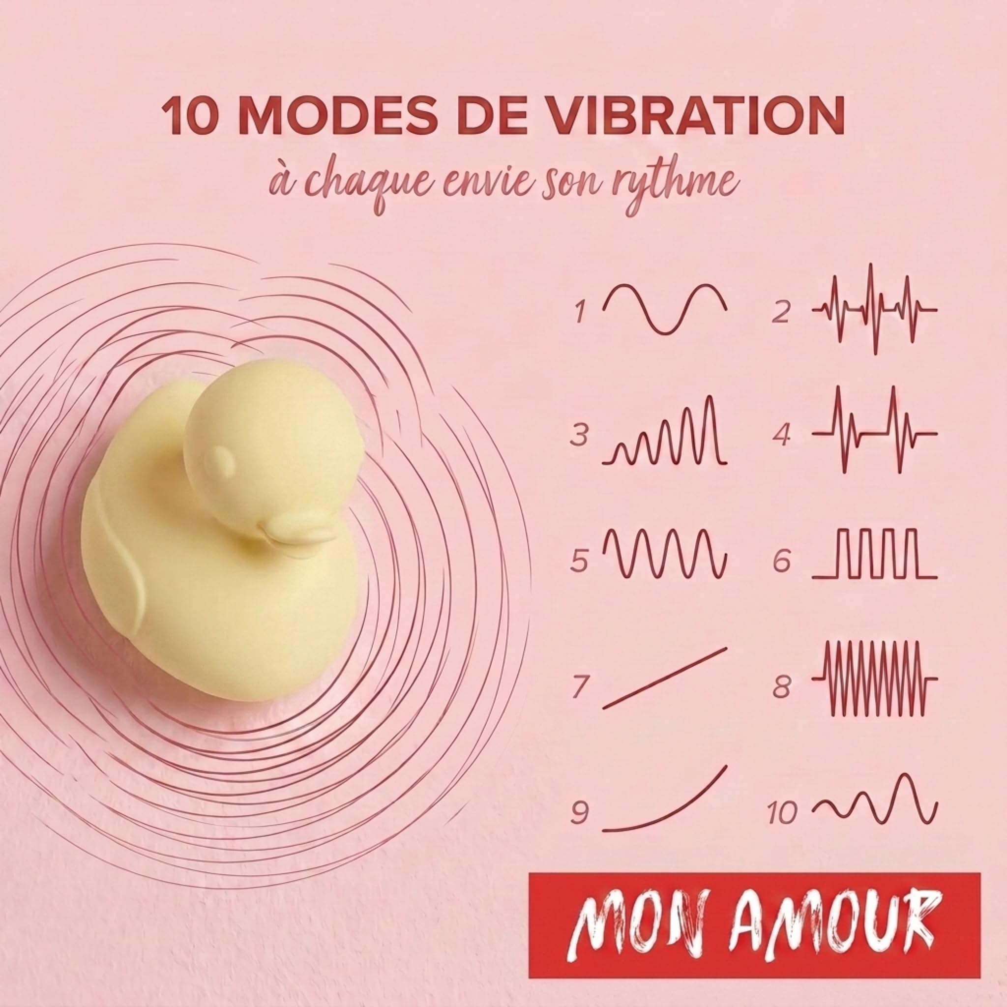 My Love - Duck Vibrator - 10 Vibration Modes - IPX6 Waterproof - Compact and Discreet - USB Rechargeable - Hypoallergenic Soft Silicone (yellow)