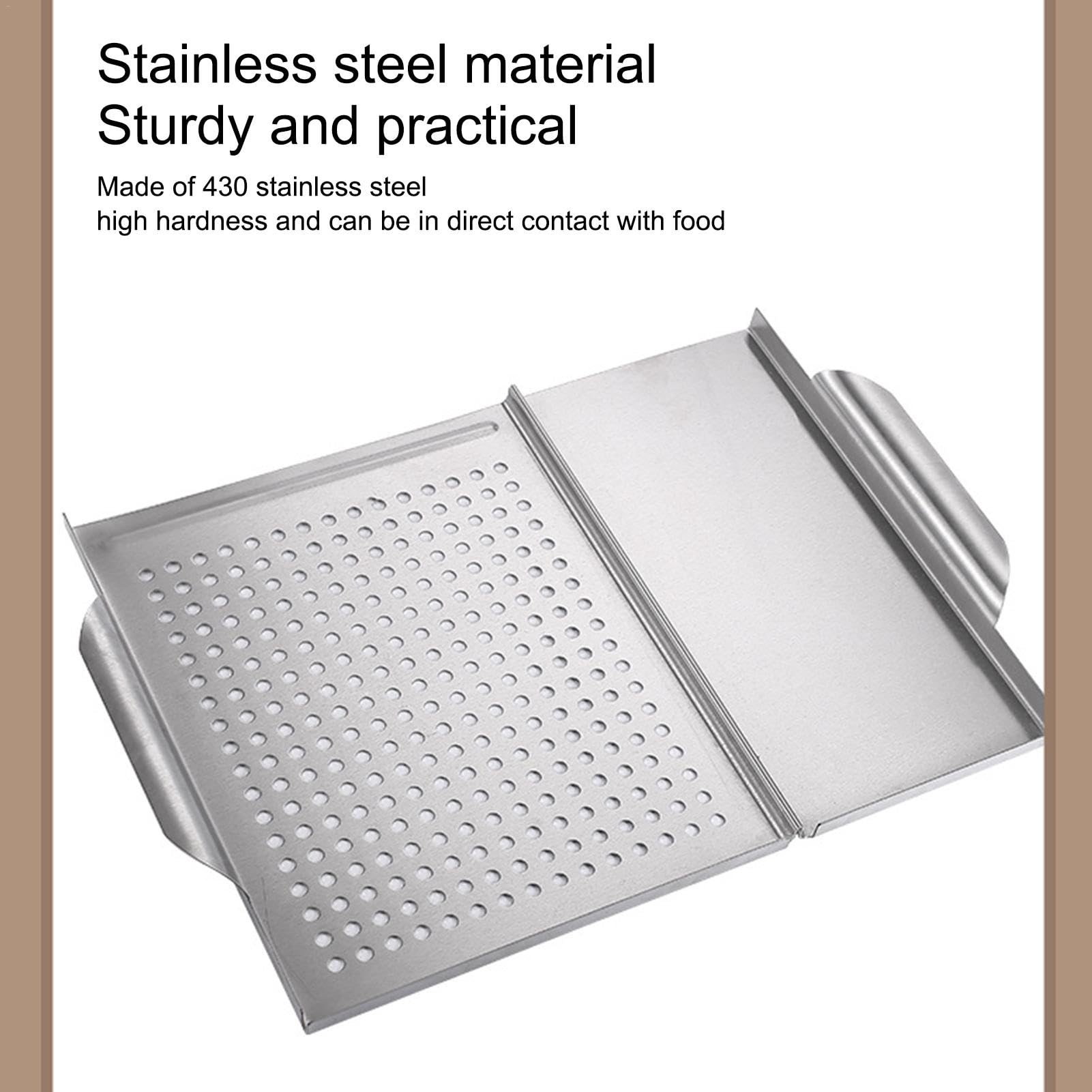 Generisch Accesorio antiadherente para barbacoa | Accesorio para barbacoa con agujeros y asas, resistente a la corrosión de acero inoxidable, accesorio para barbacoa