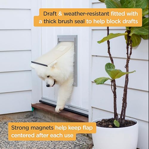 Miniatura 5 de Hakuna Pets Puerta de aluminio de lujo para mascotas, gatos y perros con panel de bloqueo de 2 vías para pantallas, puertas y paredes de hasta 2.8