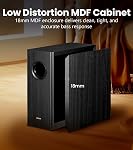 Edifier T5s Powered Active Subwoofer with 70W RMS, 8" Long-Throw Woofer, Deep Bass (35Hz) Speaker, Built-in Amp, Low Distortion, Phase Selector & Energy-Efficient for Home & Studio Audio, Black