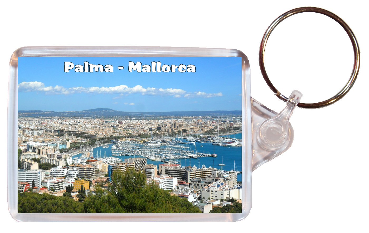 Baked Bean Store Palma - Mallorca - Balearic Islands - Spain - Double Sided Large Keyring Name Tag Key Ring Chain Fob Novelty Gift/Present