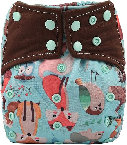 Miniatura 7 de AIll in One Night AIO - Pañal de tela cosido en inserto reutilizable lavable (paquete de animales)