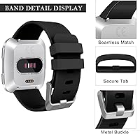 Vista 4 de Correas Tobfit compatibles con Fitbit Versa 2 y Fitbit Versa, Versa Lite, Versa Special, repuesto suave, accesorios de correas deportivas para mujer