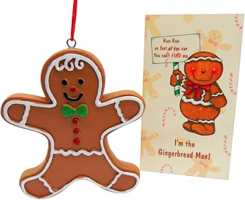Gingerbread Man Ornament Legend Set Find it in the Tree | Christmas Holiday Decoration,Includes Story Card,Keepsake,Stocking Stuffer