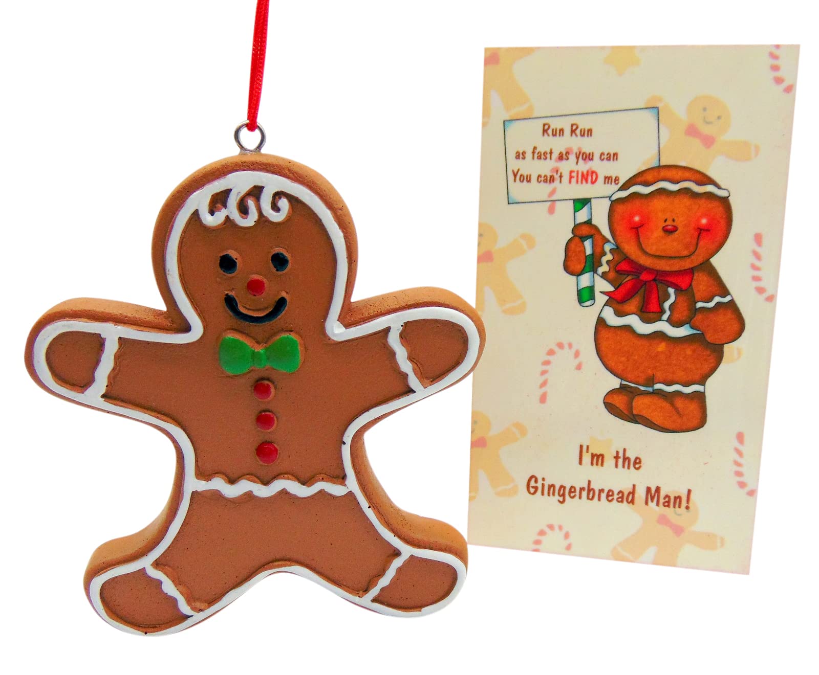 Westmon Works Gingerbread Man Ornament Legend Set Catch The Ginger Bread Man in The Christmas Tree Decoration with Story Card Keepsake