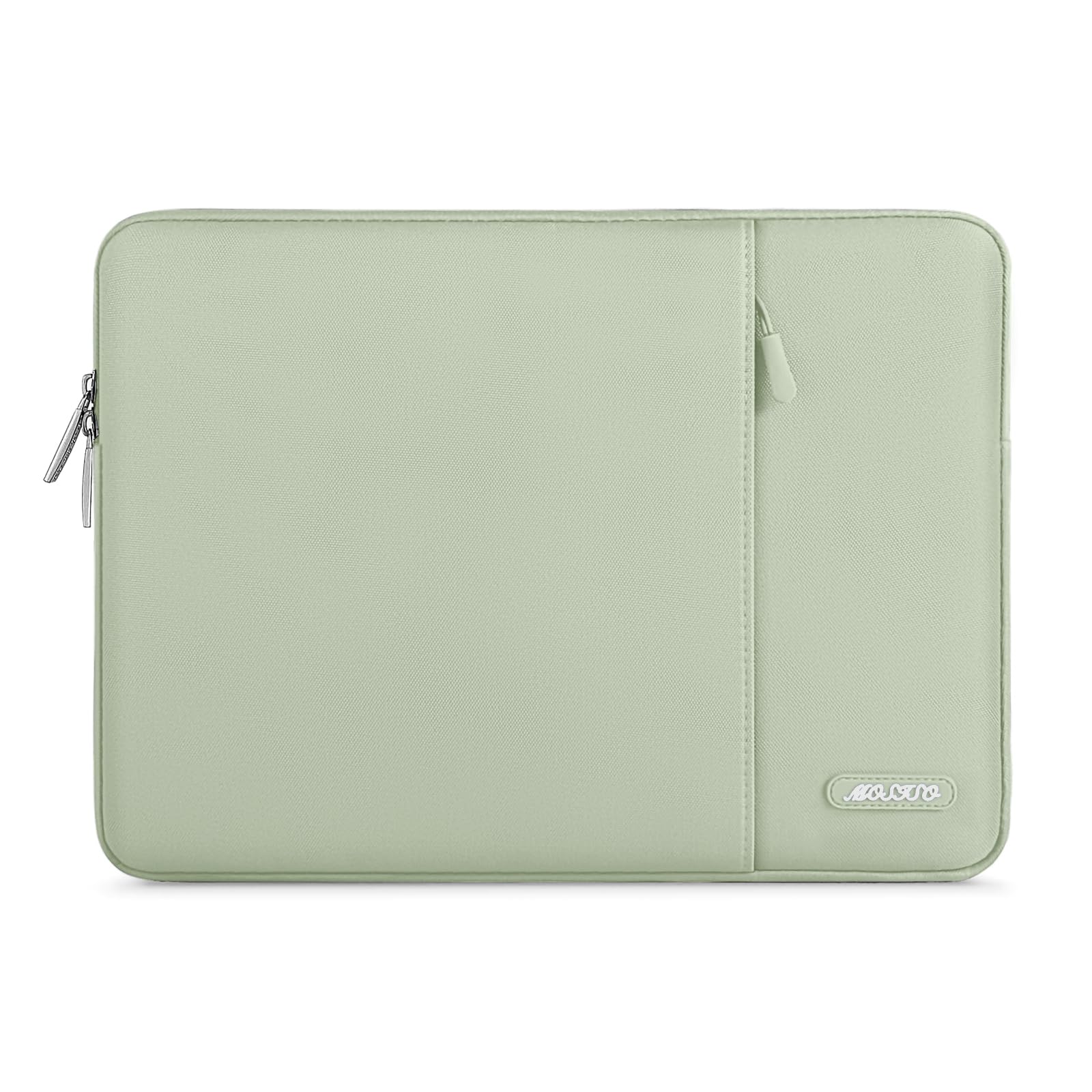 MOSISO Funda Portátil 13 Pulgadas, Laptop Bolsa Compatible con MacBook Air M5 M4 M3 M2 M1 2026-2018/Neo/Pro M2 M1 2026-2016, Bolsa Vertical Poliéster Ordenador con Bolsillo, Verde Salvia