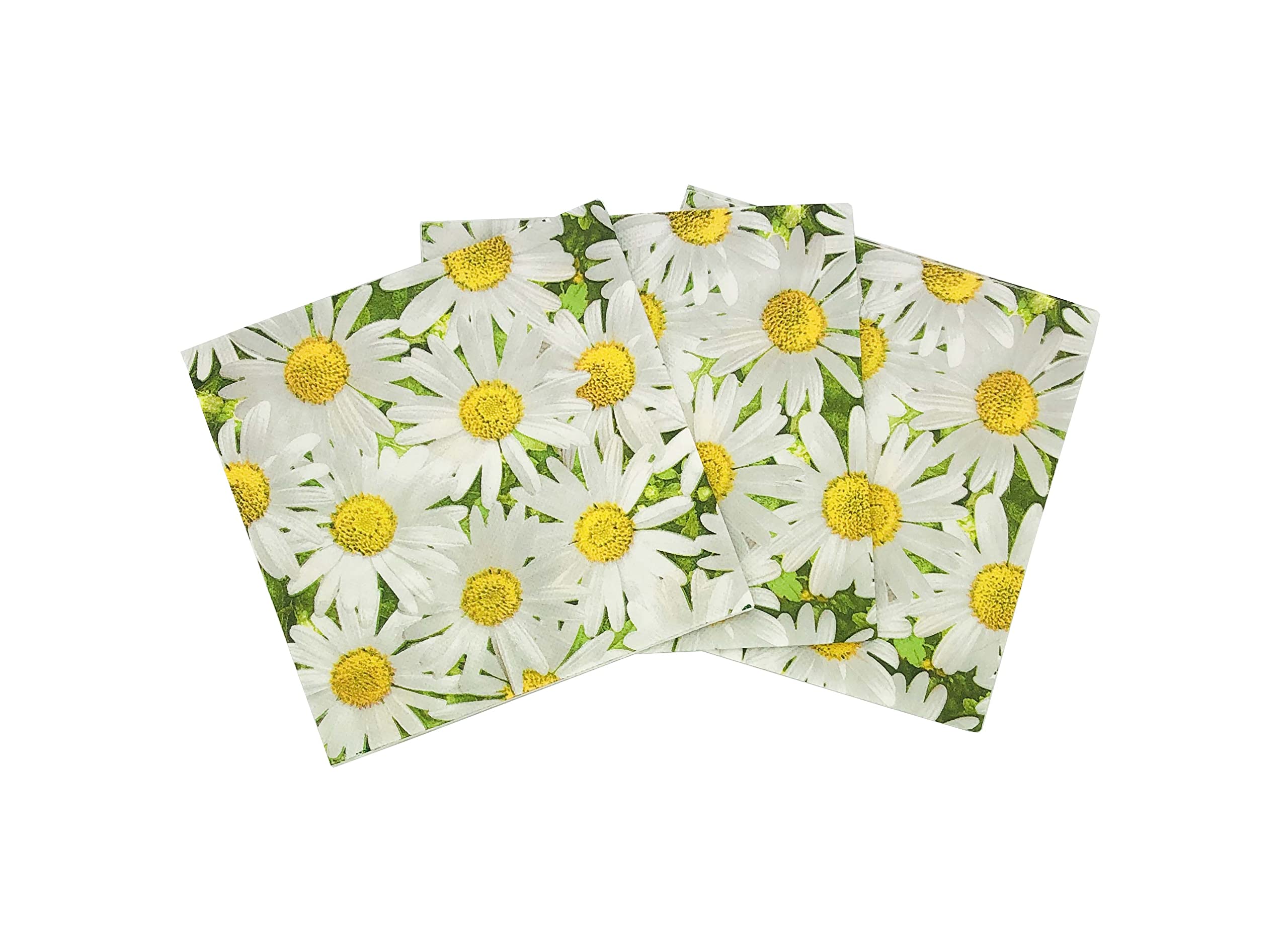100 Pcs Disposable Napkins, Cocktail Napkins, Party Paper Napkins for Birthday Party, Baby Shower, Wedding, Picnic Lunch Party (Daisy)