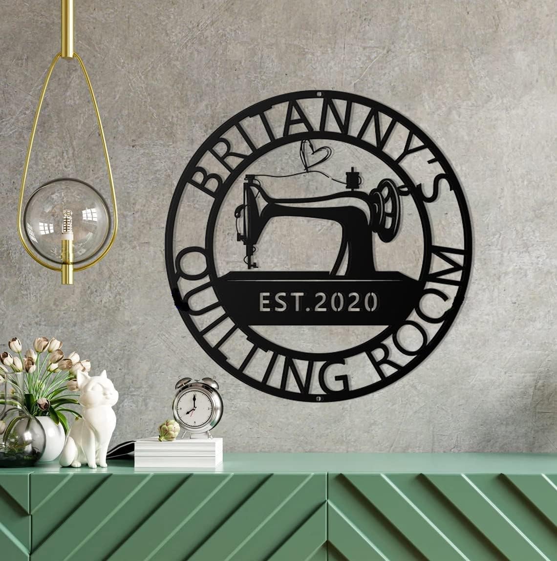 Custom Sewing Room Metal Sign - Personalized Gift for Mom - Crafting & Quilting Decor - Mother's Day Gifts