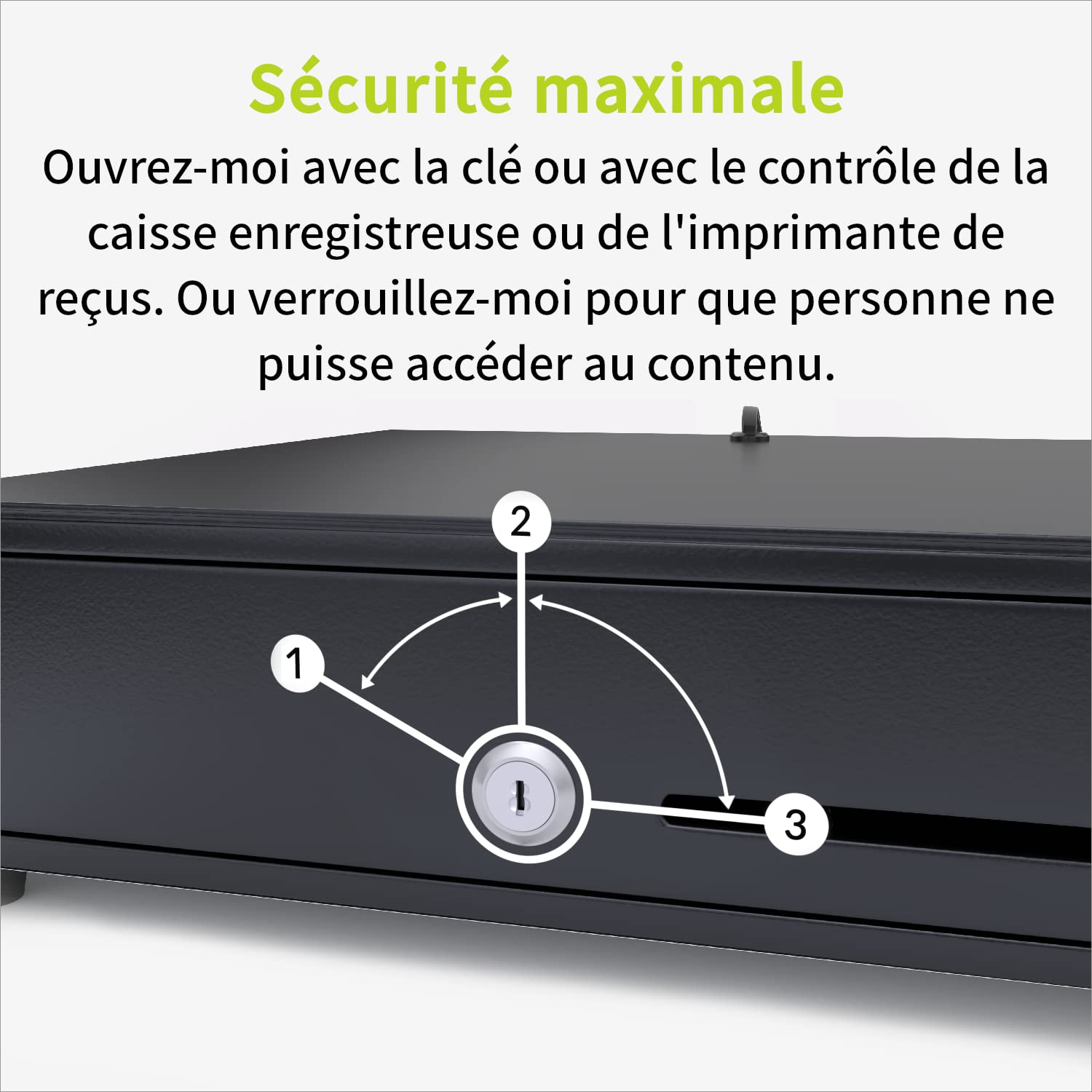 ACROPAQ Cassetto cassa - Apertura elettrica con connessione RJ11, Cassetto per contanti 33 x 33 cm, Adatto per installazione sotto pavimento - Registratore di cassa, Cassa portasoldi - Nero