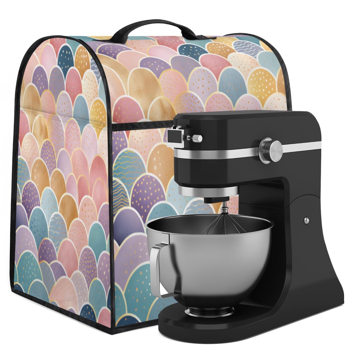 Coffee Maker Cover Colorful Mermaid Kitchen Appliance Covers Small Appliance Covers Blender Cover Juicer Cover Dust Covers for Kitchen Appliances with Top Handle and Pockets,Washable,B515