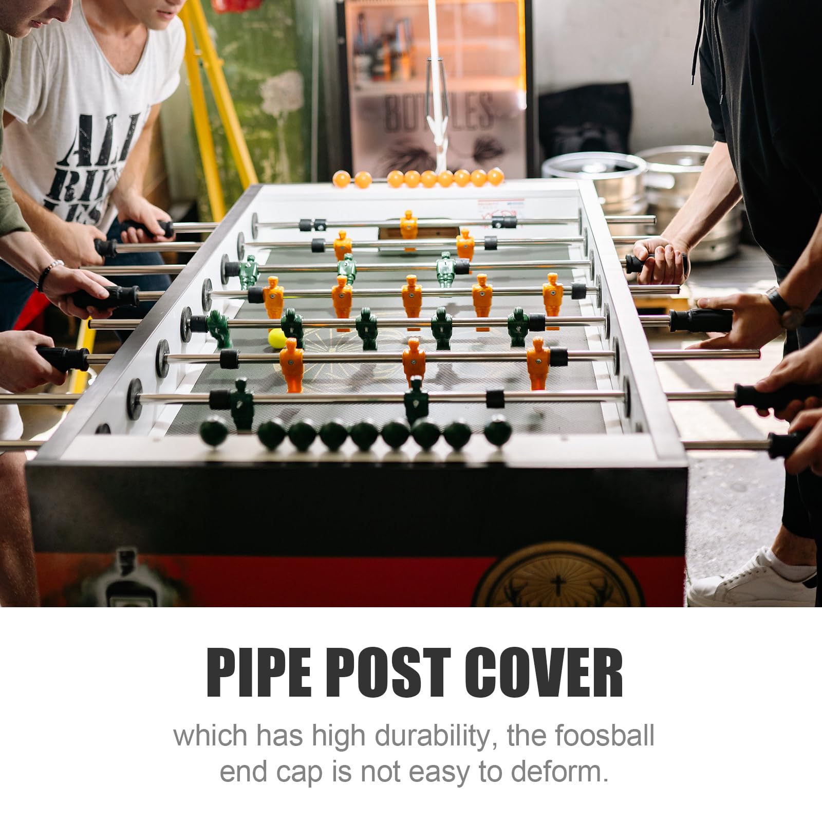 8 tapas de futbolín para futbolín, tapas de barra de futbolín, accesorios para cubiertas para barras de futbolín, tapas finales para tapones de futbolín, reemplazar PVC