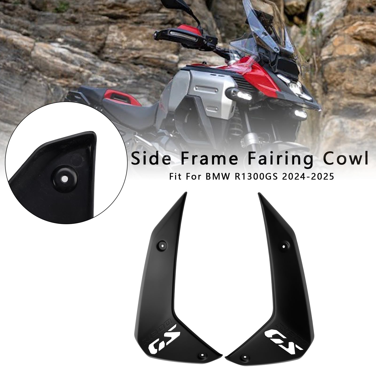Topteng Carenatura laterale telaio, protezioni radiatore, per BMW R1300GS 2024-2025, nero