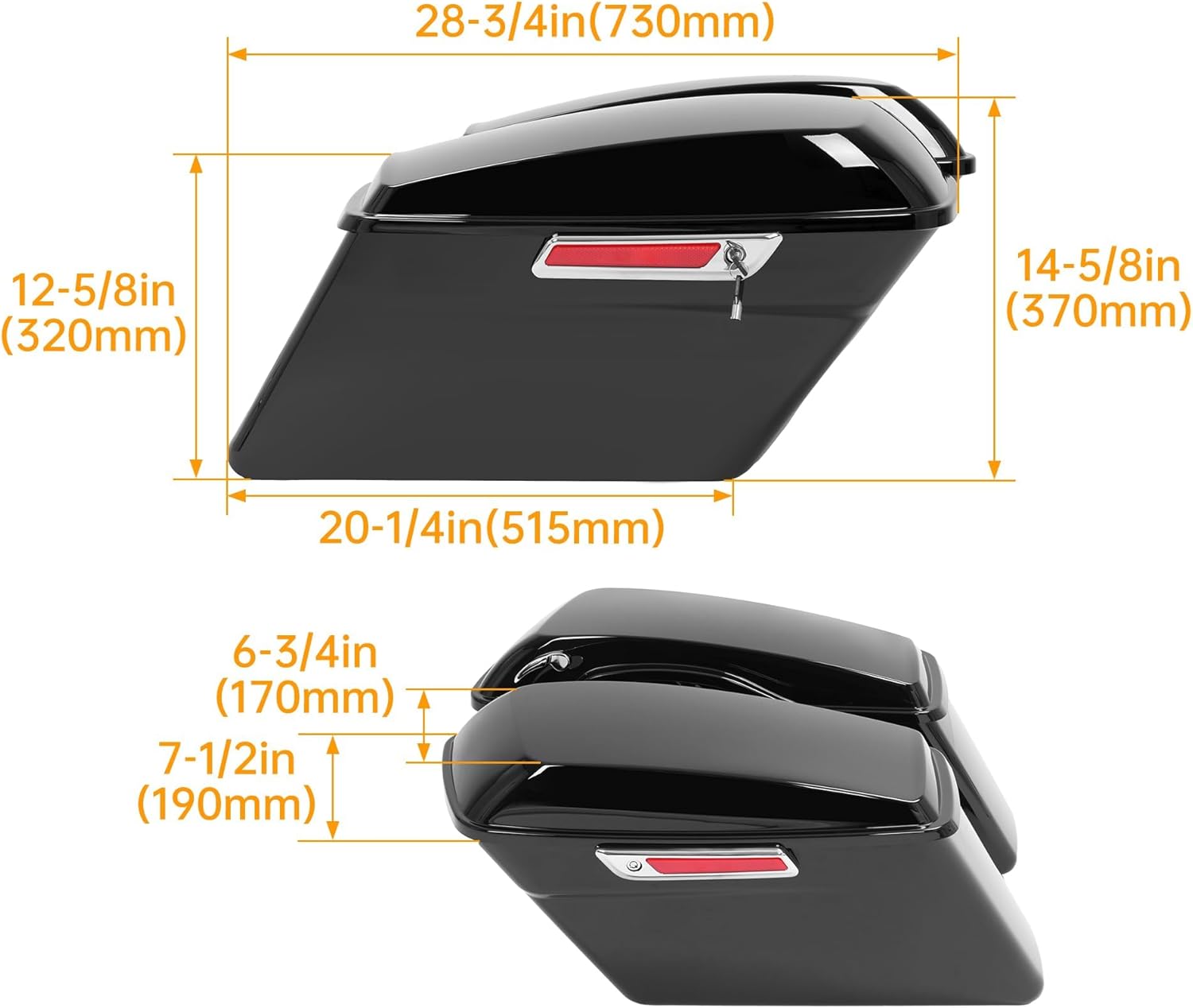 KUAFU Hard Saddlebags Saddle Bags W/Latch Kit Compatible with 2014-UP Harley Davidson Touring Models Road King Street Glide Ultra Electra Glide FLT FLHT FLTRX FLHR