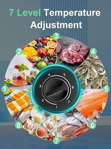 Miniatura 4 de WANAI - Congelador de pecho pequeño y profundo, 3.5 pies cúbicos, mini congelador de puerta superior de pie negro, 7 termostatos ajustables y cesta