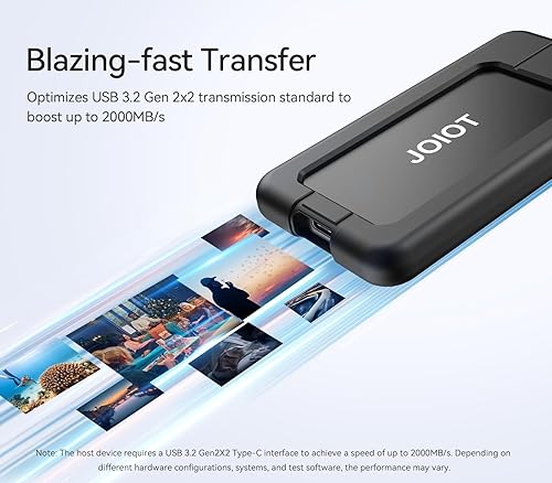 Miniatura 2 de SSD portátil 512G hasta 2000MBs USB-C USB 3.2 Gen 2x2 SSD externo con funda protectora a prueba de golpes tipo C unidad externa de estado sólido