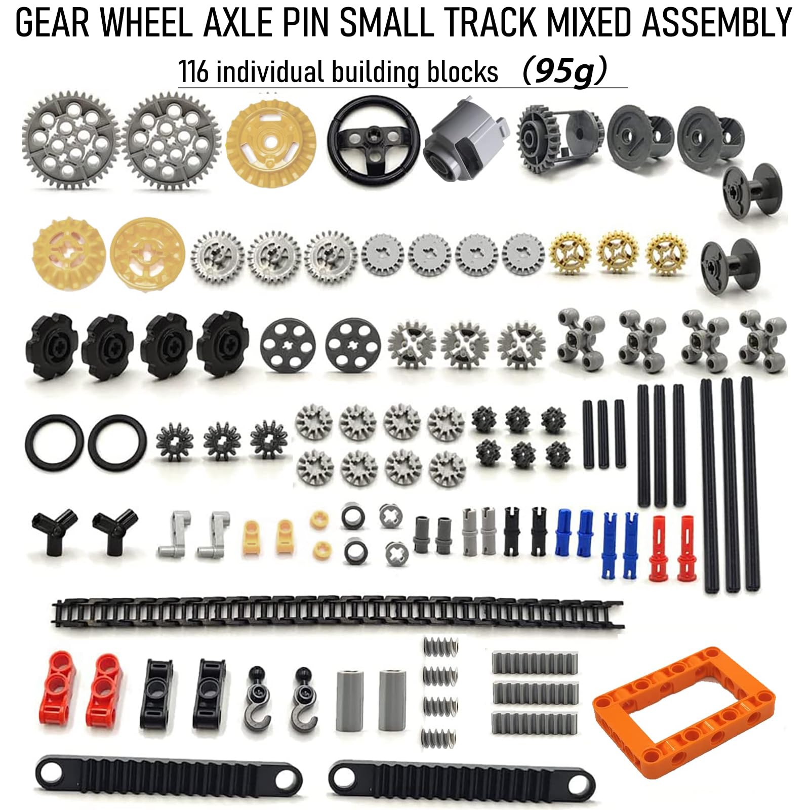 DAVBNM 116PCS Technic Spare Parts, Technic Gear Chain Link Connectors Bricks Sets, Replacement Parts, Compatible with Technic Parts - Image 3