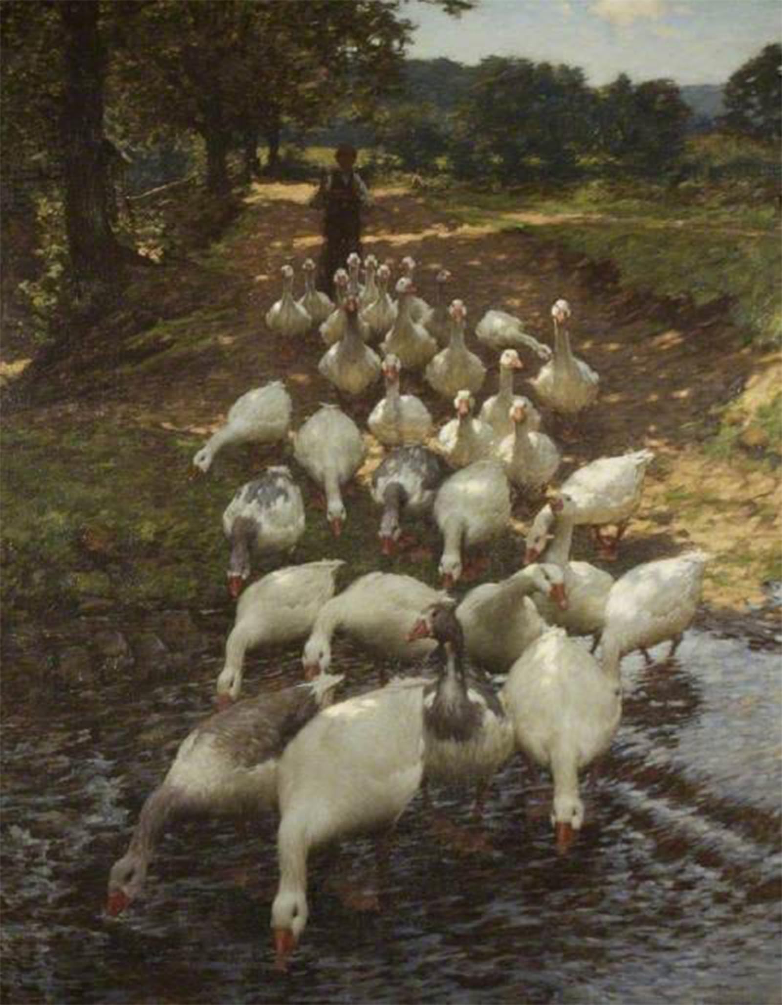 ARTXLXXBN Famous Prints Artwork Pictures Poster Painting Art the Watersplash by Henry Herbert La Thangue Artwork Landscape Pictures for Home Decor 60x90cm