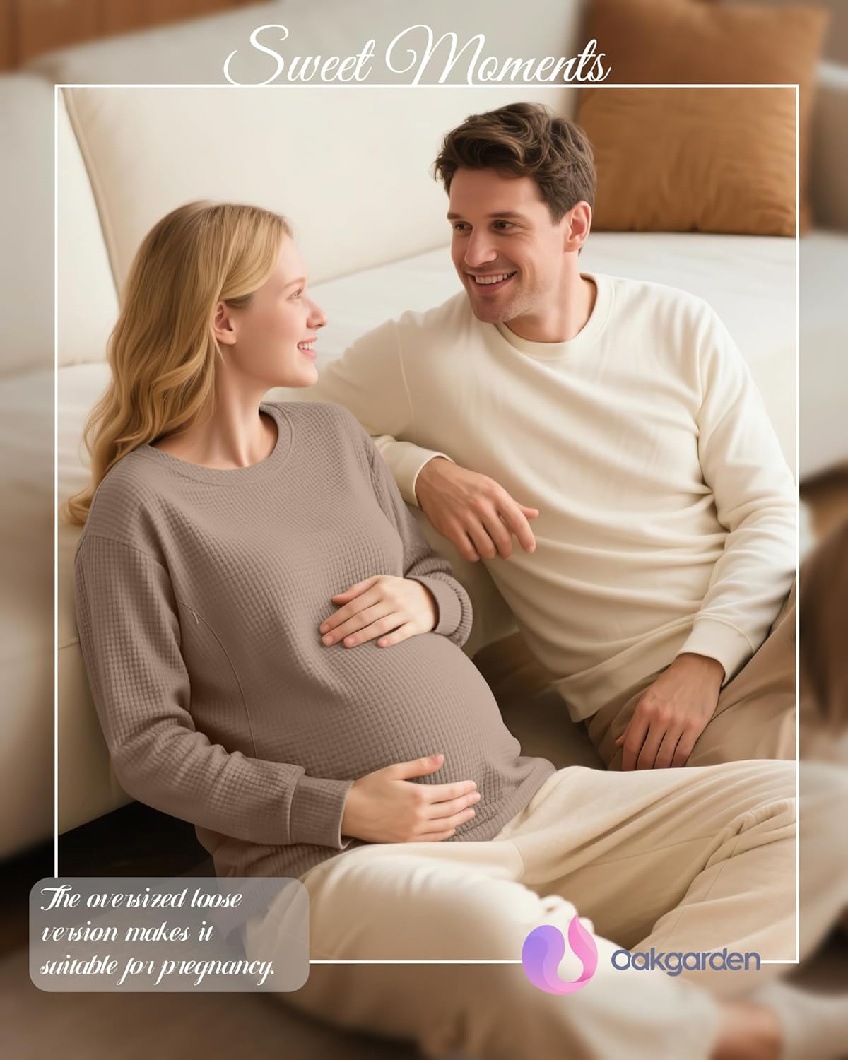 3 Pack Women's Oversized Nursing Tops, Waffle Knit Breastfeeding Zipper Sweatshirt Long Sleeve Maternity Shirts