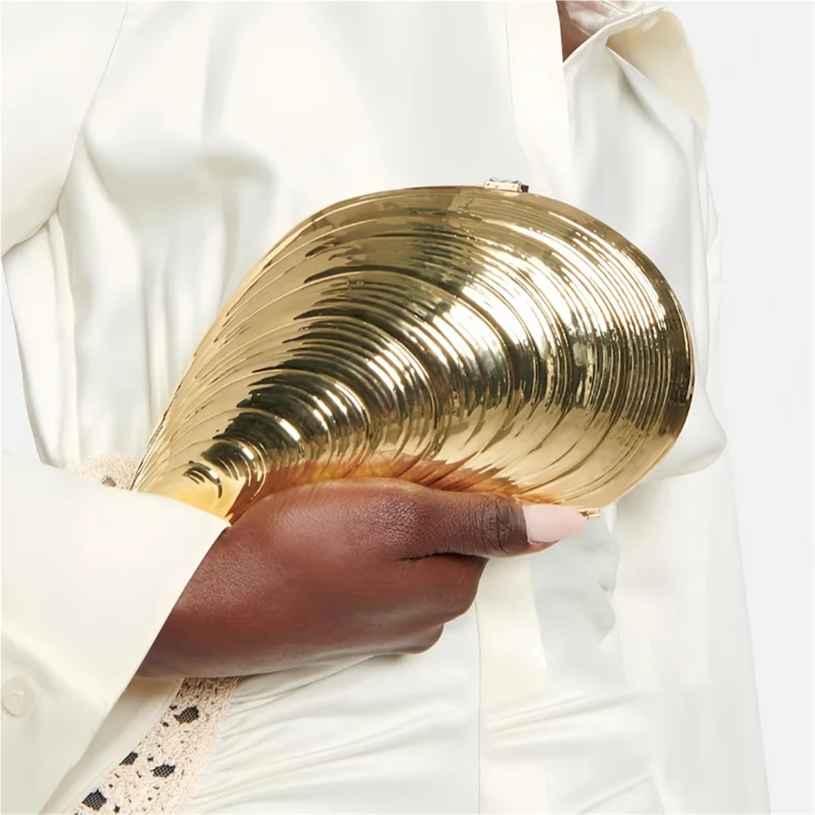 Muschel Tasche Kreative Muschelform Gold Geldbörse for Frauen Silber Tasche Hand-gehalten Abend Schulter Messenger Bag