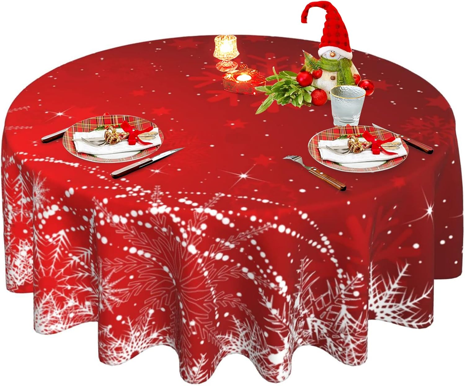 Christmas Tablecloth Red Snowflake Tablecloth Winter Table