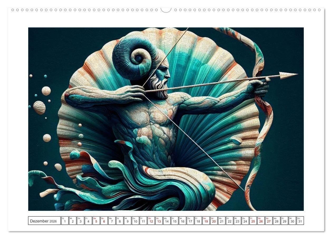 Tierkreisflüstern – Ein Jahr in kosmischen Farben (hochwertiger Premium Wandkalender 2026 DIN A2 quer), Kunstdruck in Hochglanz: Surrealer Sternzeichen-Kalender (CALVENDO Wissenschaft)