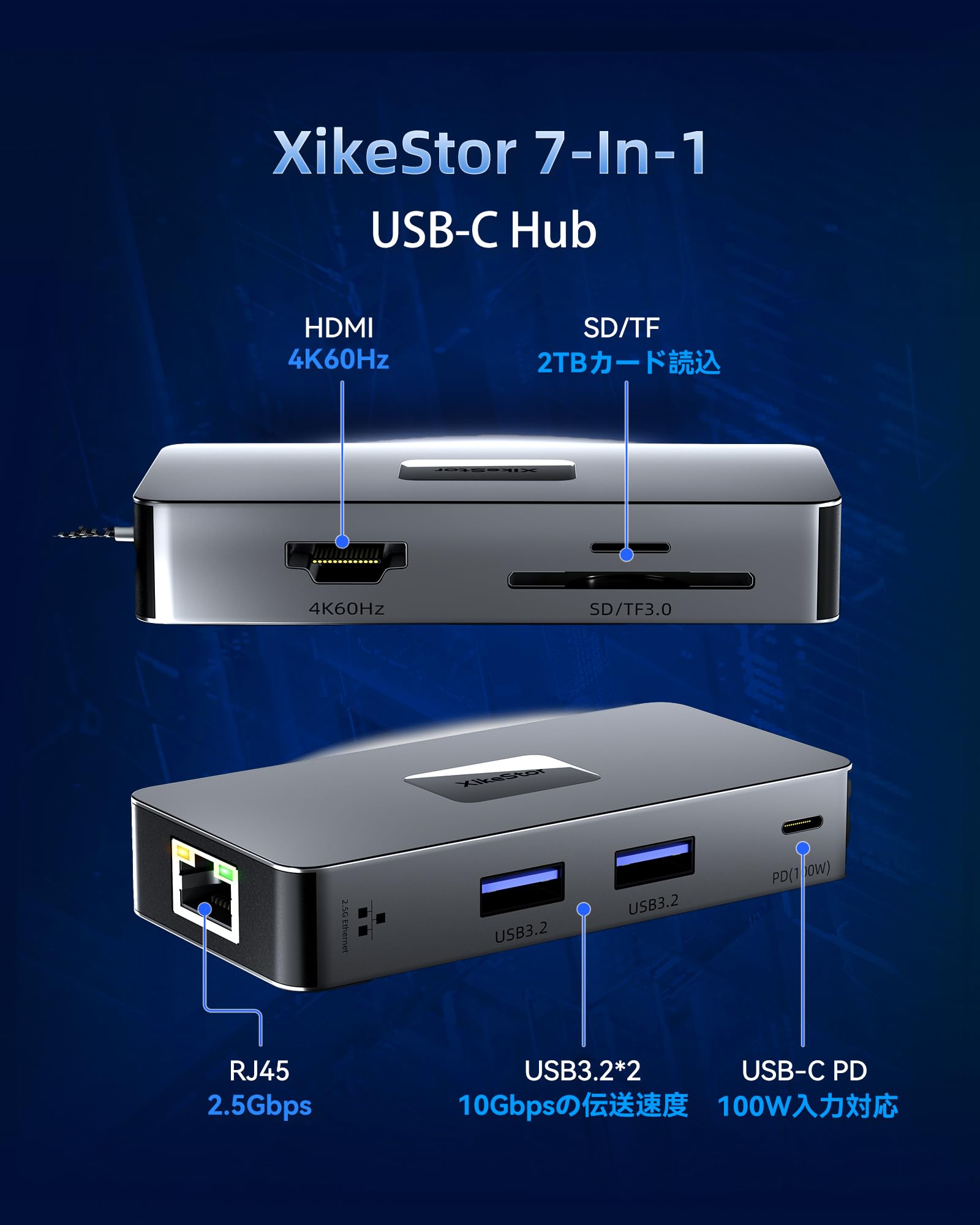 Amazon.co.jp: XikeStor ドッキングステーション usb-c ハブ HDMI type