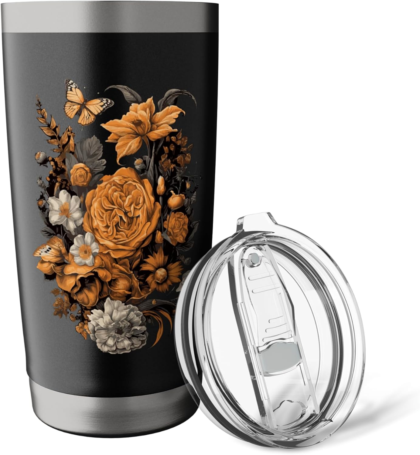Vintage Flowers Floral Pressed Flower Stainless Steel Insulated Tumbler - Image 5