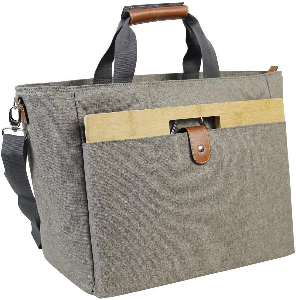 INNO STAGE 40L Large Insulated Cooler Tote, XL Portable Wine Carrier Bag Picnic Cooler Bag with Portable Bamboo Wine Snack Table with 2 Positions - Best