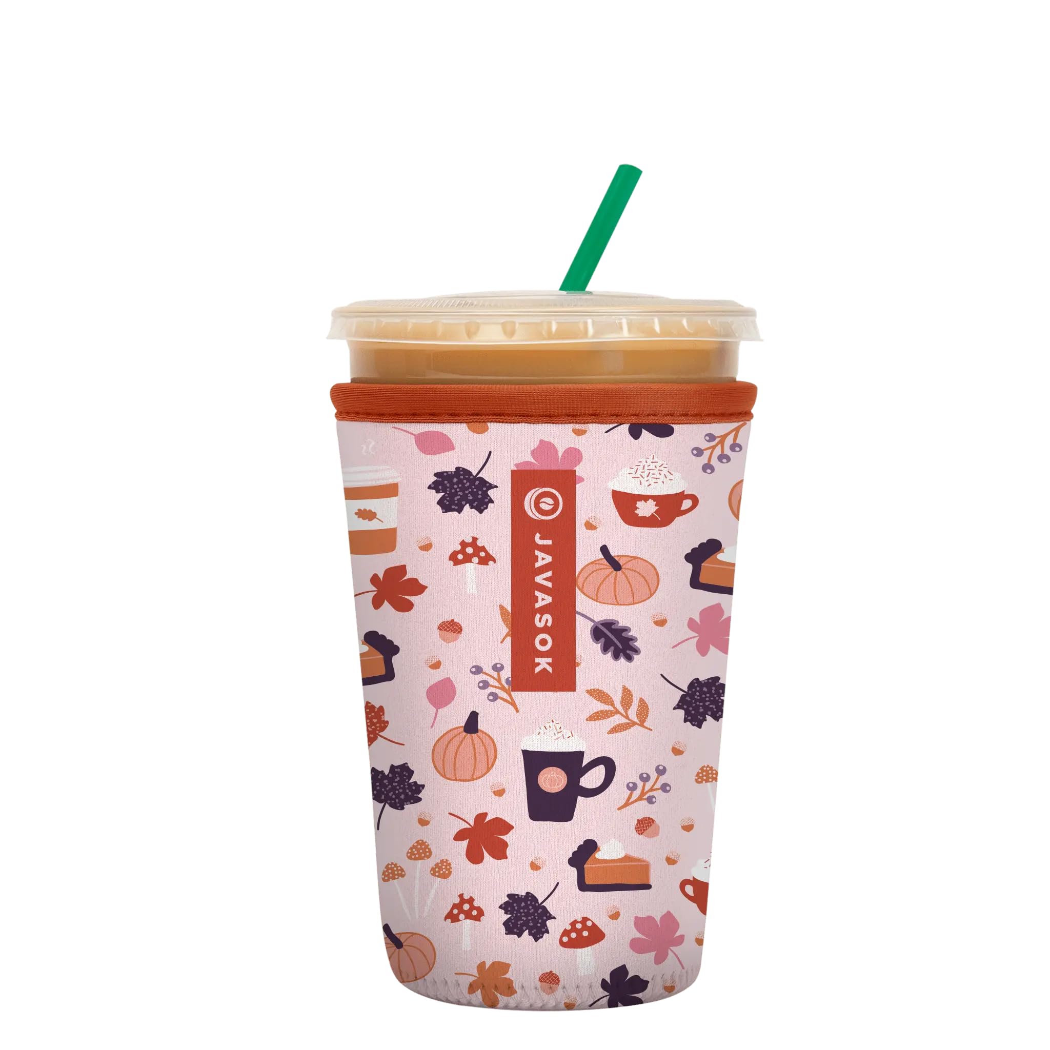Sok It JavaSok Iced Coffee &amp; Cold Soda Insulated Neoprene Cup Sleeve (PSL, Medium: 22-28oz)