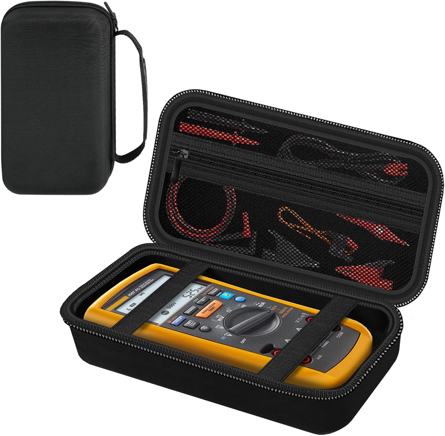 Carrying Case for Fluke1587 FC/ 87-V/ 87V Max/ 88V/ 15B+/ 17B+/ 1503/1507/1508/1577/3000 FC Multimeter Testers and Accessories, Multimeter Storage Bag Organizer Box (Case Only)