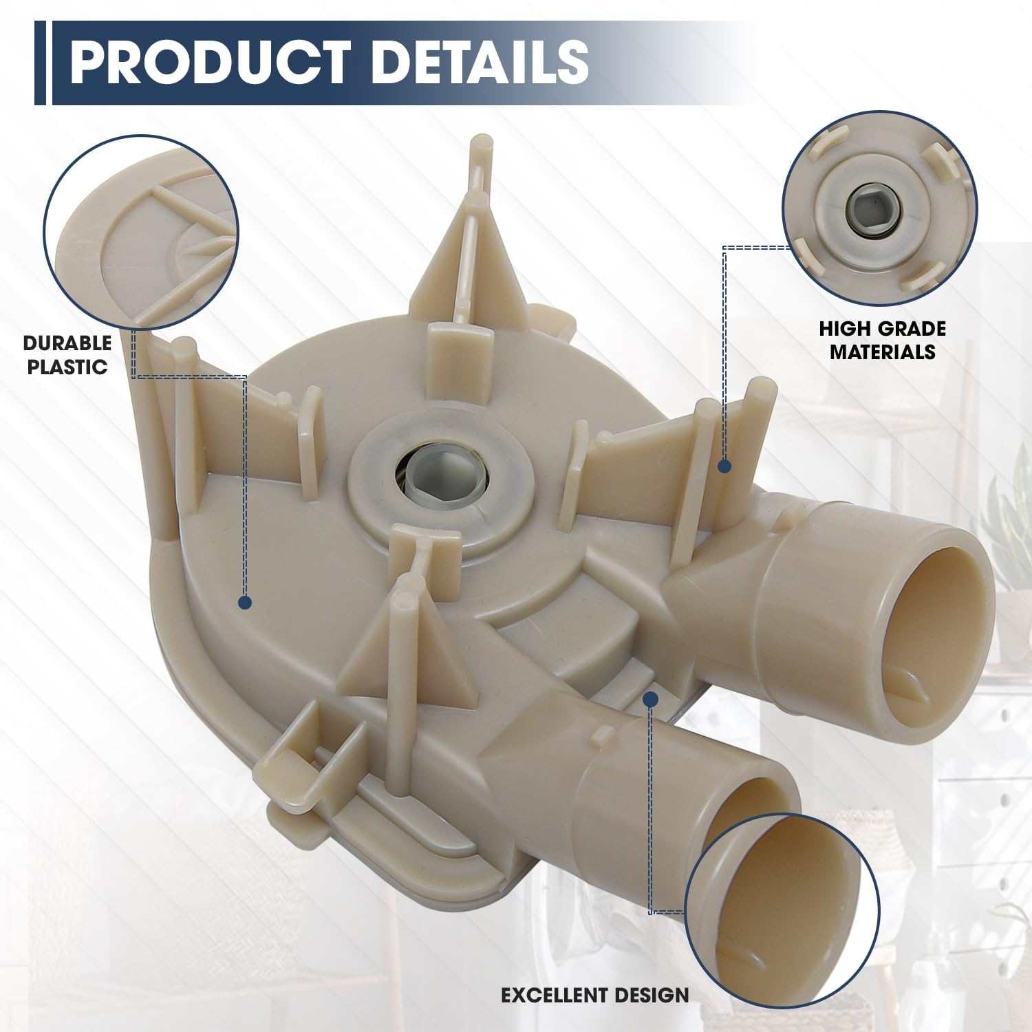 Washer Drain Pump & Motor Coupling Kit (3363394 & 285753A) - Compatible With Whirlpool, Kenmore - View #6