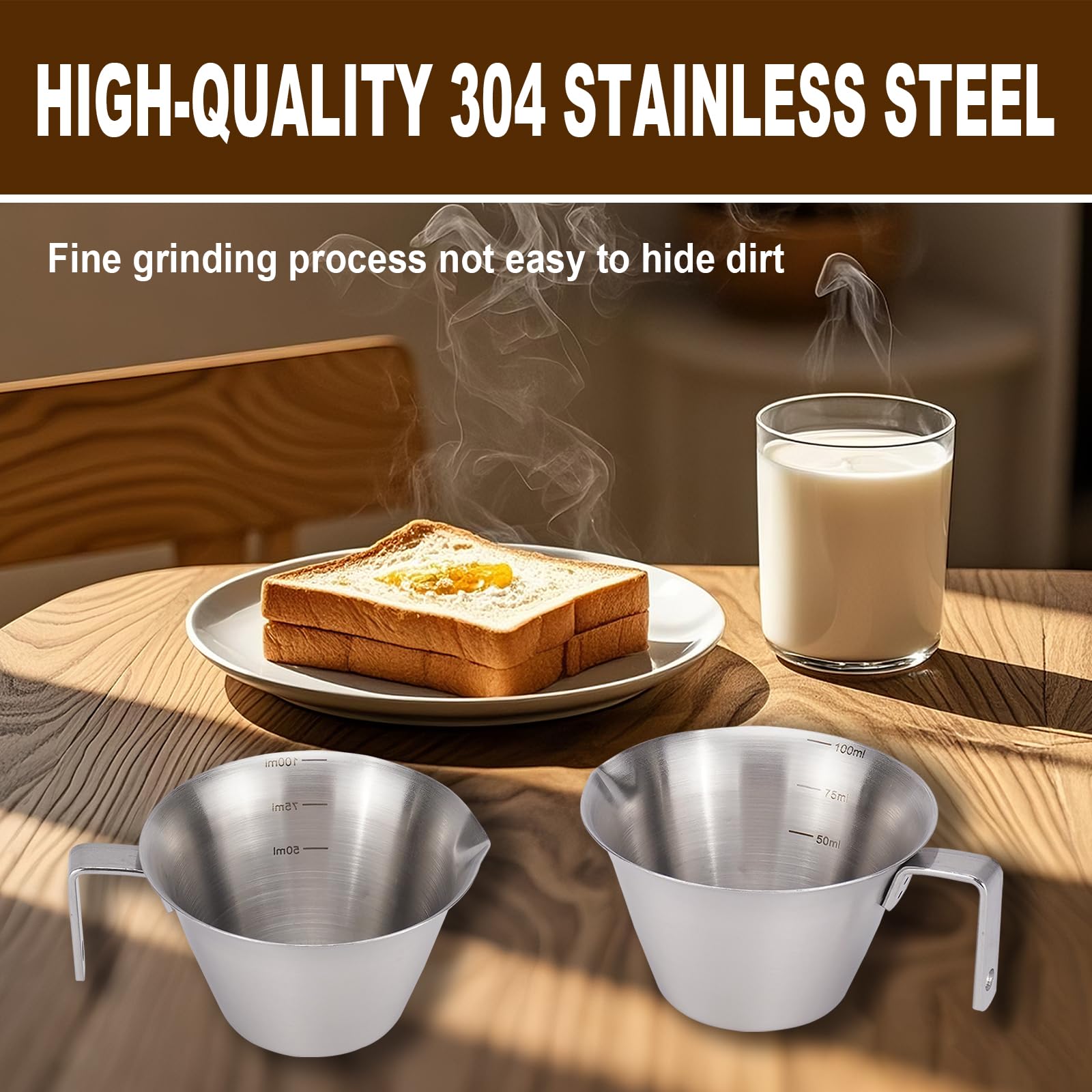 Lot De 4 Tasses À Café À Double Paroi En Verre Avec Poignée, Tasses À Expresso Transparentes