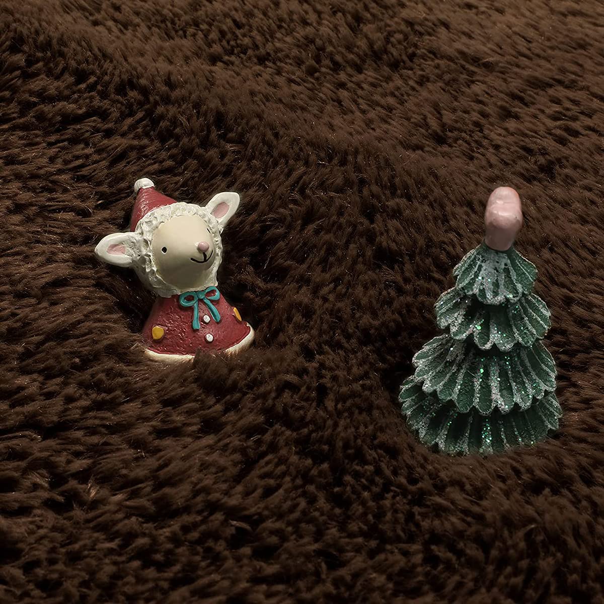 Brown Round Rugs for Bedroom, 5x5 Feet Cute Fluffy Plush Shaggy Carpet Boys Girls Kids Indoor Living Nursery Room Decor Circle Floor