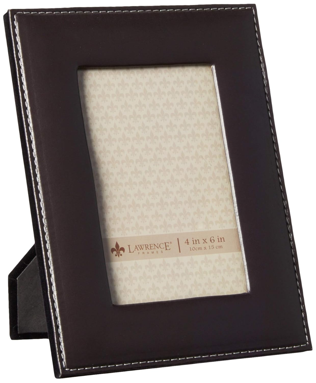 Lawrence Frames Dark Brown Leather 4 by 6 Picture Frame Amazon.in