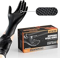 UYKKEDirect 10mil Thick Nitrile Disposable Gloves - Diamond Texture Grip, Heavy Duty Mechanic Gloves, Latex Powder Free